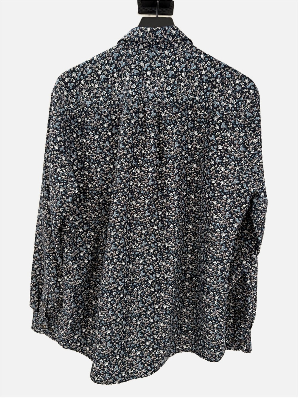 Rue Saint-Patrick Montreal Floral Button Up Shirt Navy Blue Long Sleeve Large - Picture 3 of 6